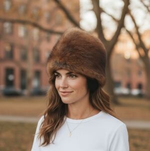 Gerb Headwear Vintage Fur hat winter tan Brown color Made In Canada Unisex